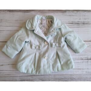Little Me Pastel Mint Green Peacoat sz 12 M